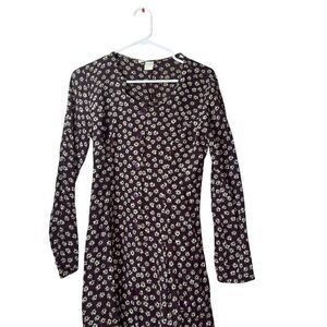 Rampage Women's Vintage Ditzy Floral Short Dress Long Sleeve Multicolor Size‎ M